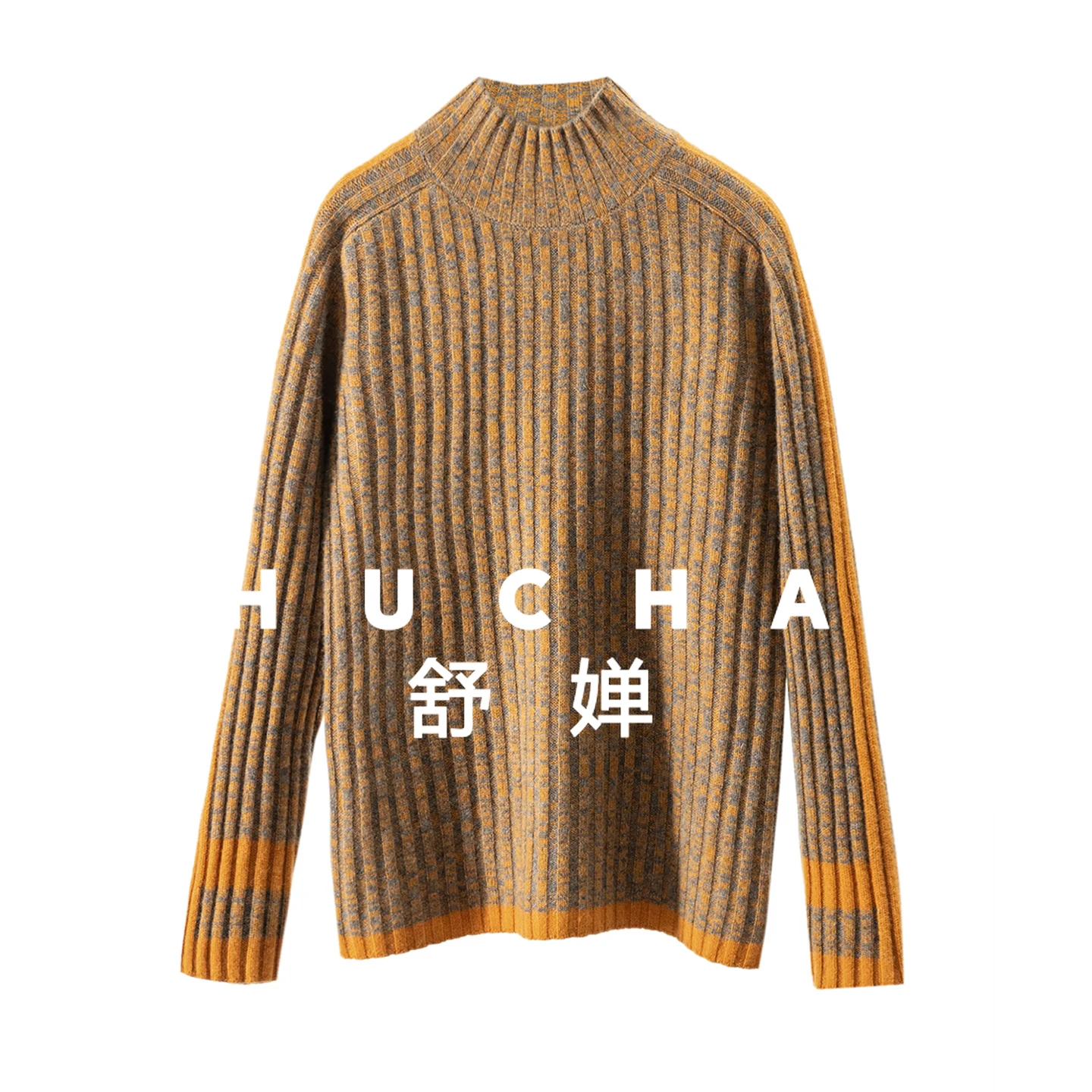 

Легкий роскошный 100-кашемировый свитер с цветочной пряжей контрастного цвета, женский свитер с полуводолазкой 6Y33 Sueter Mujer Invierno 2025