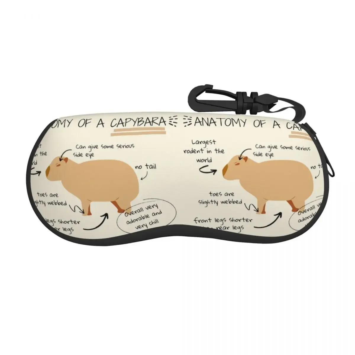 Anatomy Of A Capybara Eyeglass Glasses Case Women Men Soft Sunglasses Protective Box