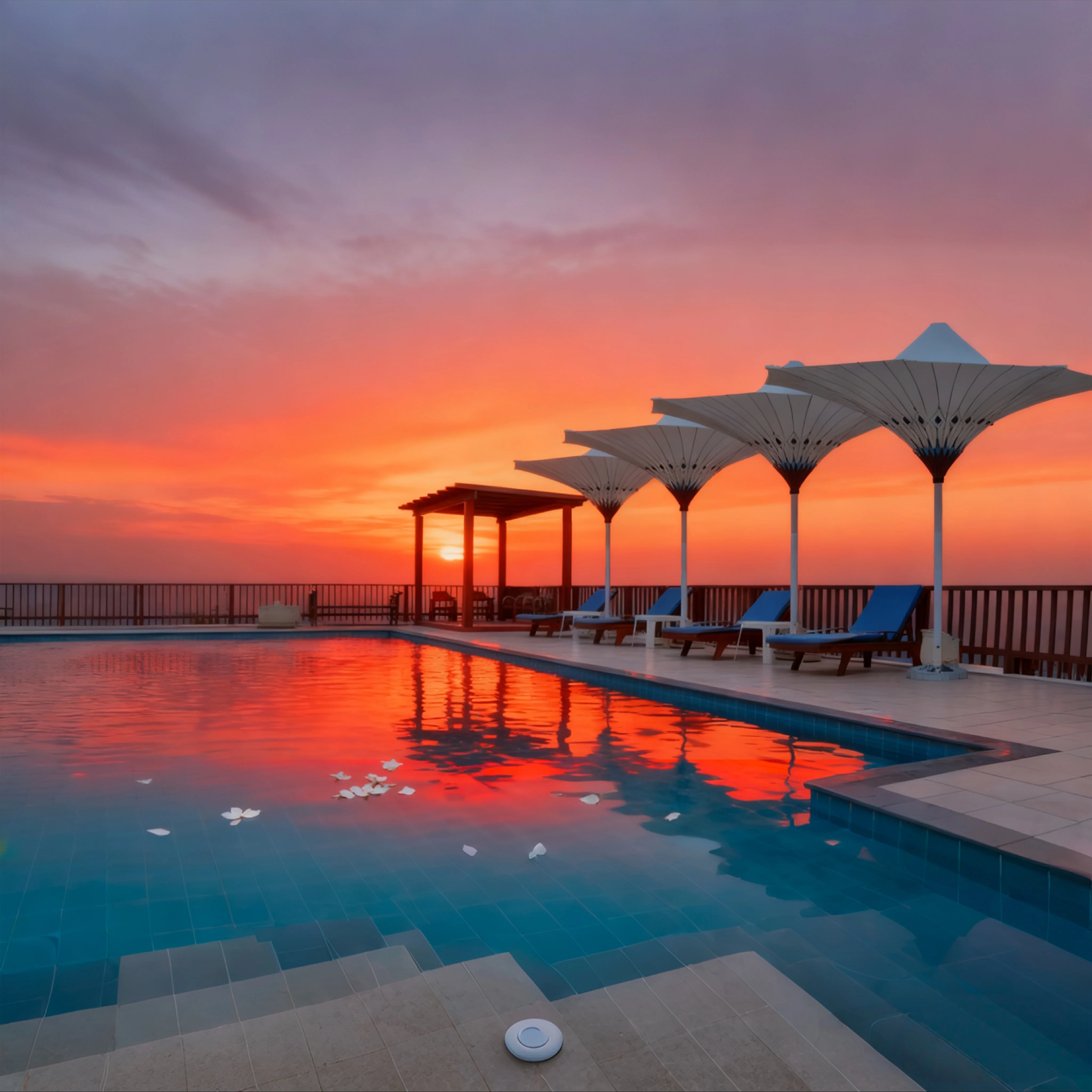 Modern Outdoor Sunshade Umbrella Garden Beach Hotel Pool Parasol Park Creative Center-Pole Tulip Flower Outdoor Furniture