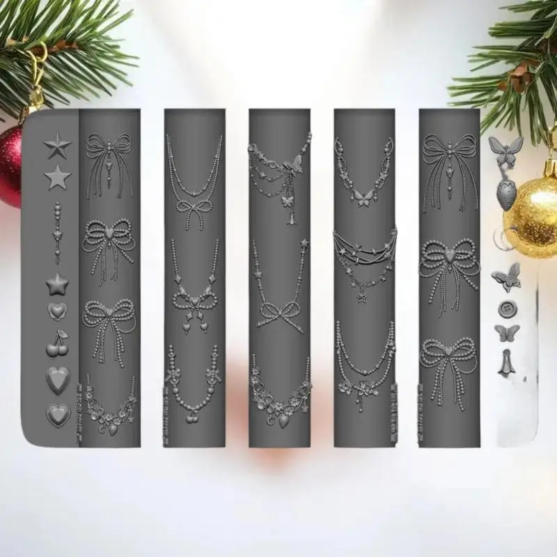 التنانين العظام ثلاثية الأبعاد سيليكون قالب الأظافر زهرة Bowknot ستار سلسلة الأظافر قوالب DIY بها بنفسك مسمار الفن الديكور مانيكير أدوات التصميم #3