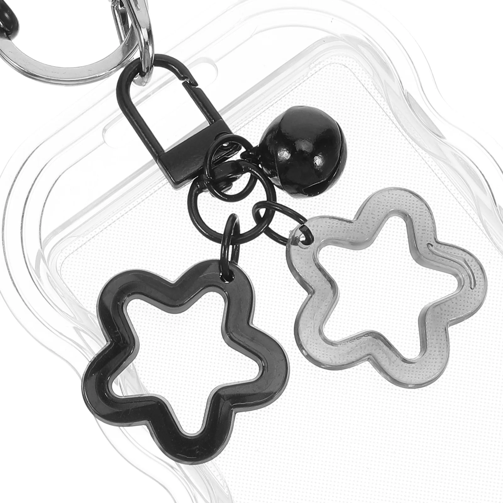 2pcs Keychain Photo Card Holder Clear Acrylic Id Badge Case For School Office Use Transparent Student Card Protector Daily