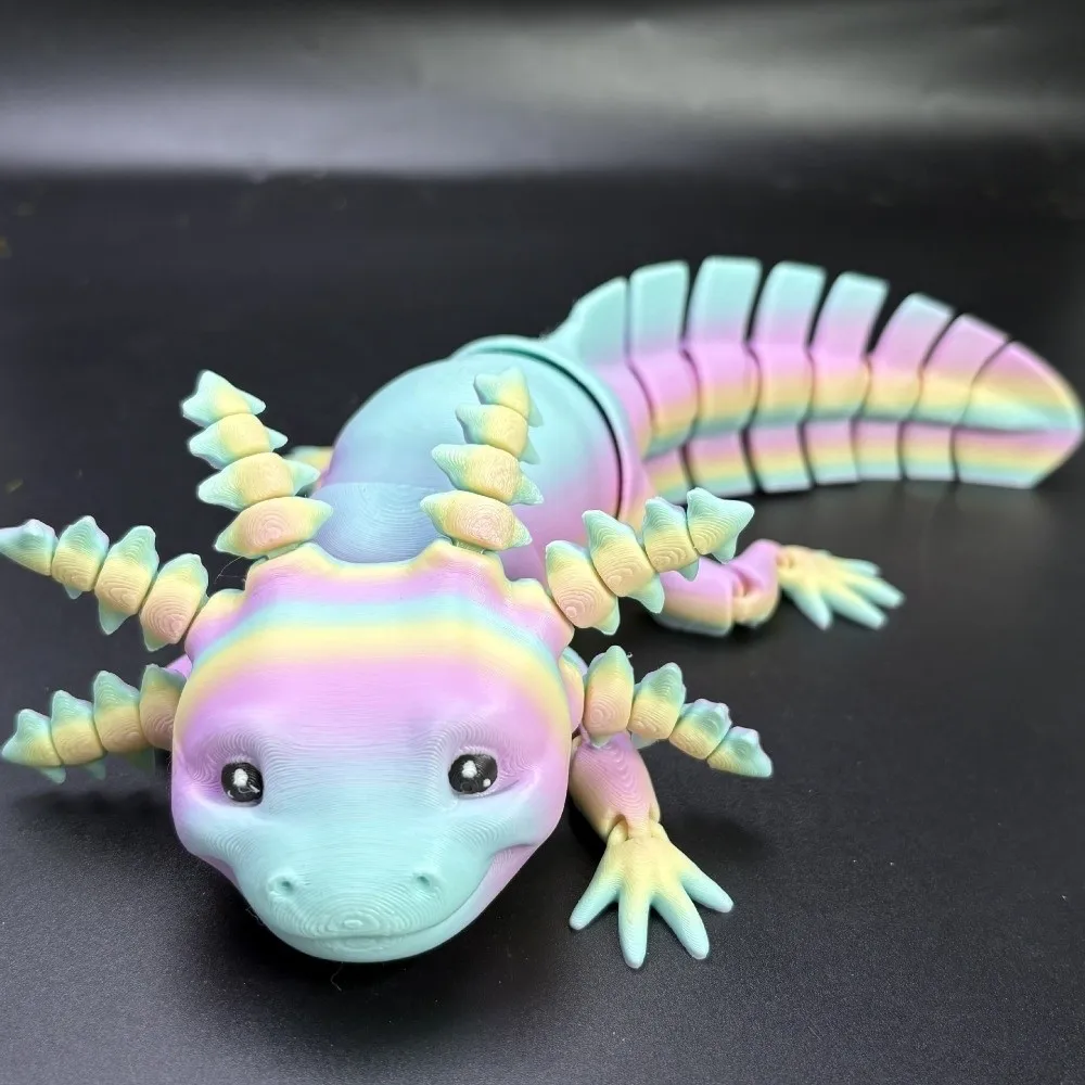 3D-gedruckte Salamandrid-Spielzeuge, feinschwänze, mehrteilig, bewegliche Axolotl-Puppe, kreative Axolotl-Actionfigur, Desktop-Dekoration