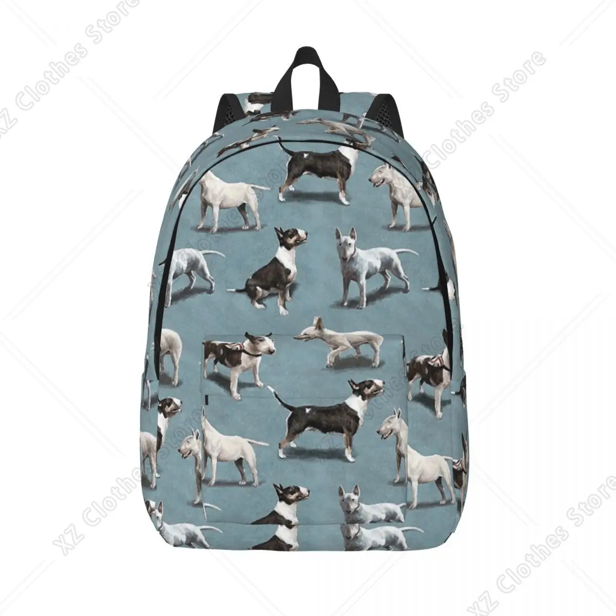 The Bull Terrier Dog for Teens Student School Bookbag Daypack Middle High College with Pocket