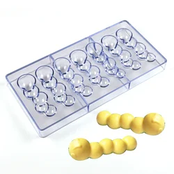 1Pcs Chocolate Mold Polycarbonate Bubble Shape Candy Confectionery Mold Baker Pans Trays Baking Pastry Tools