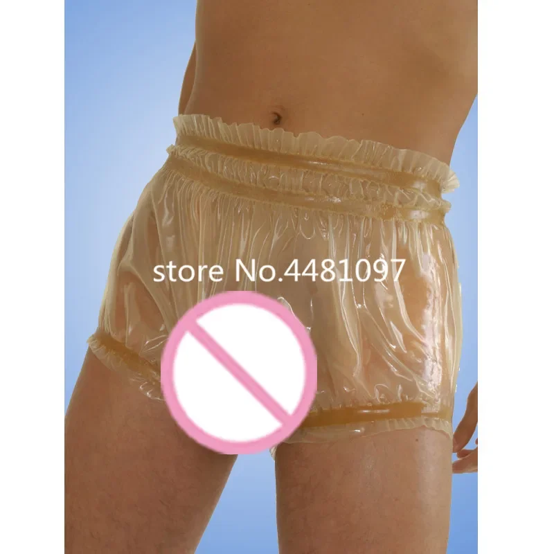 Latex Rubber Sexy Boxer Shorts for Men Nature Transparents Underpants Panties for Men