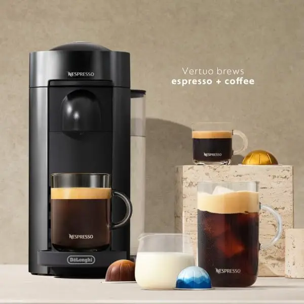 

Vertuo Plus Coffee and Espresso Maker By De'Longhi, Ink Black