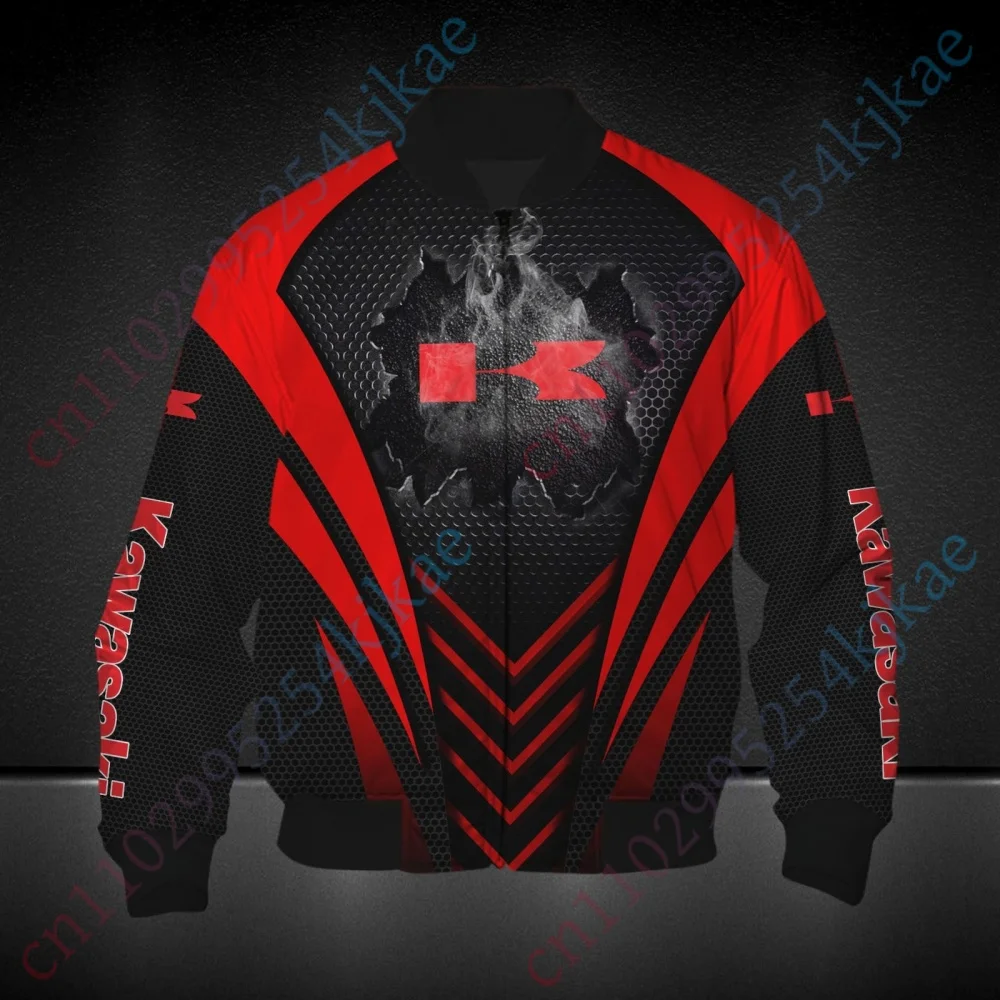 カワサキジャケット男性用衣類厚手のコート軽量ボンバージャケット冬野球ユニフォームウインドブレーカー原宿ストリート