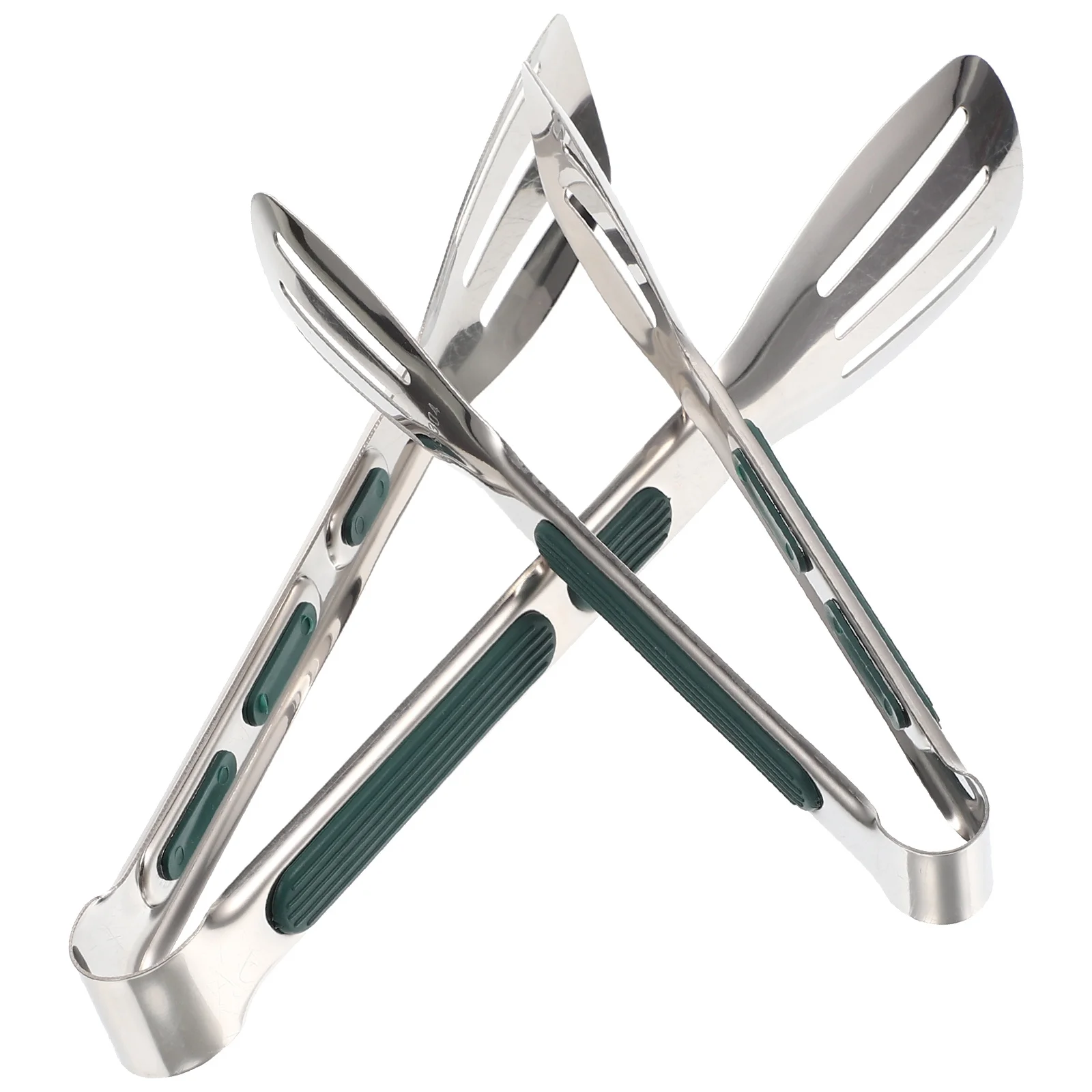 

2Pcs Food Clamp Anti-Scald Stainless Steel Silicone Barbecue Tong Multi-Function Portable Outdoor Bbq Salad Cooking Tool