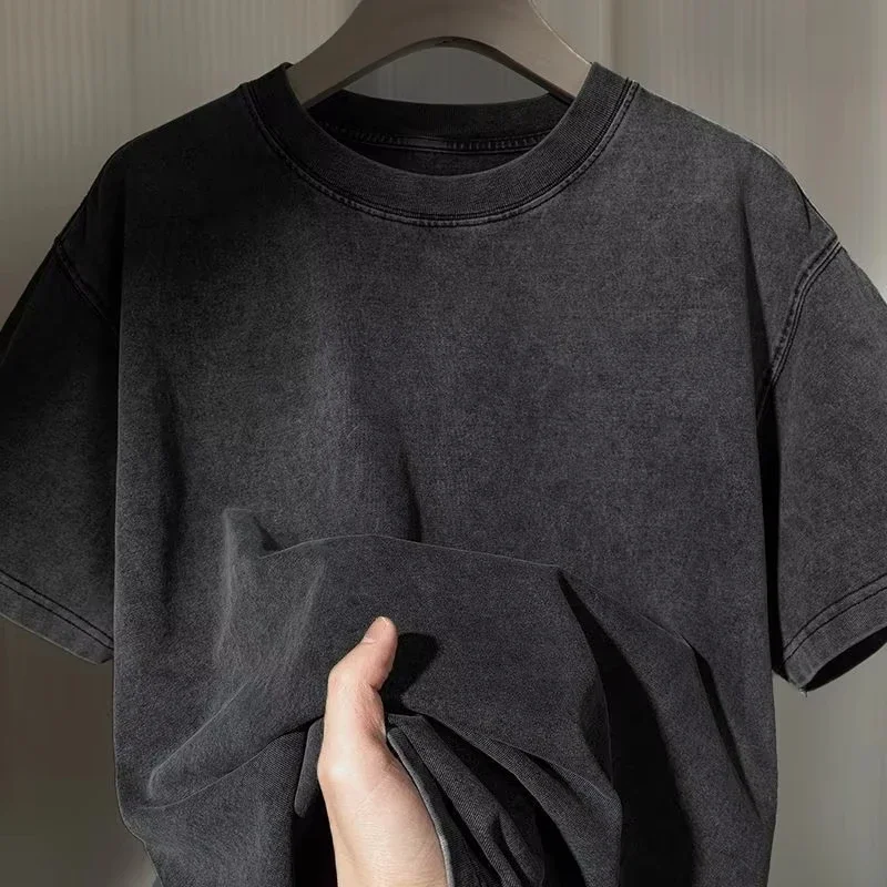 Heavy New Century Evangelical Warrior EVA Retro Printed T-shirt Asuka Washed and Made Old Vintage Short Sleeves Cotton Tee