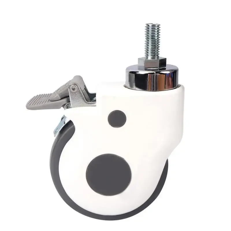 1 Pc 4 Inch M12 Screw Rod TPR Medical Wheel Medical Equipment Caster Universal Wheel Crib Beauty Wheel