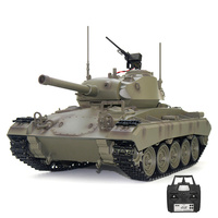 Tongde Model Chaffee M24 RTR 1/16 2.4G RC Battle Tank Smoke Sound Shooting LED Light Simulated Vehicles Model RTR Toys