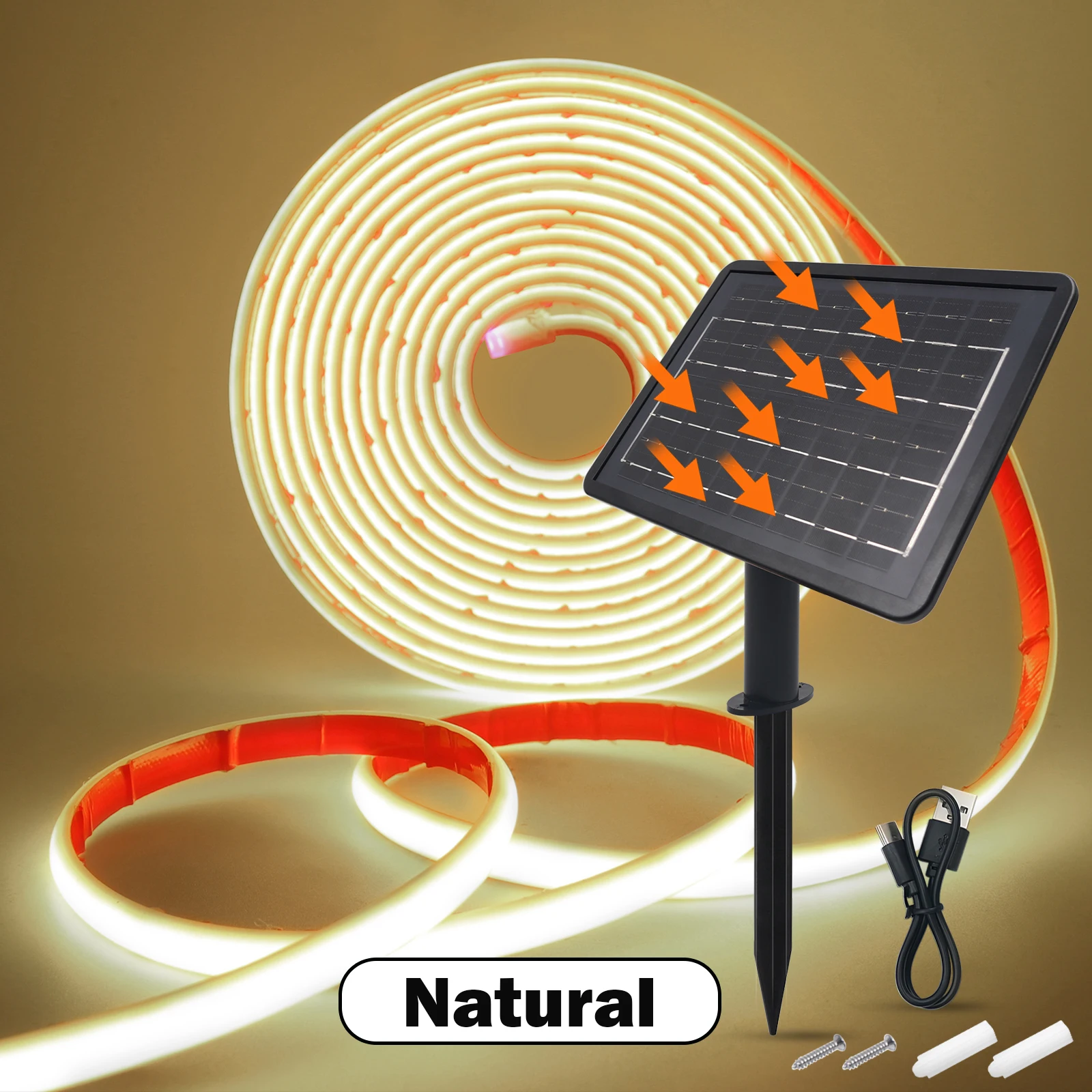 KISUFU Ruban Néon COB Solaire DC24V IP68 Étanche 320LEDs/M 5