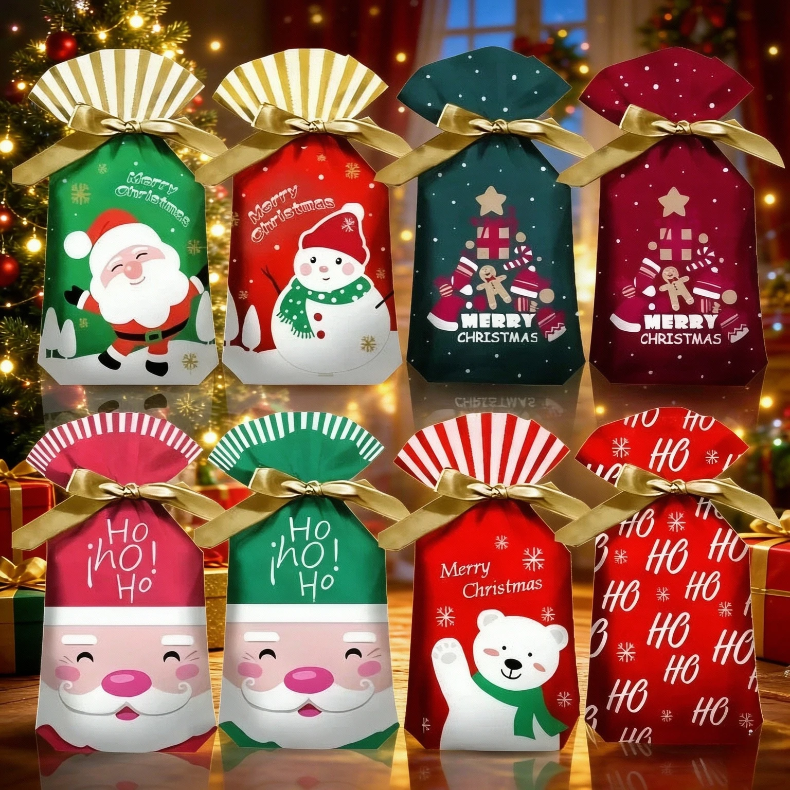 20/50 pièces – Nouveauté 2026 – Sacs cadeaux de Noël et du Nouvel An – Emballage de bonbons – Sacs en plastique pour cadeaux de Noël – Décorations de Noël pour la maison – Cadeau de Navidad