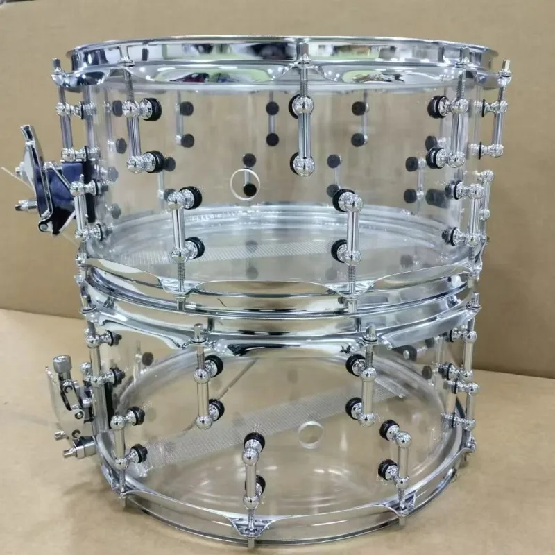 14 * 6.5 inch/14 * 5.5 inch transparent acrylic snare drum accepts customization, popular drum set