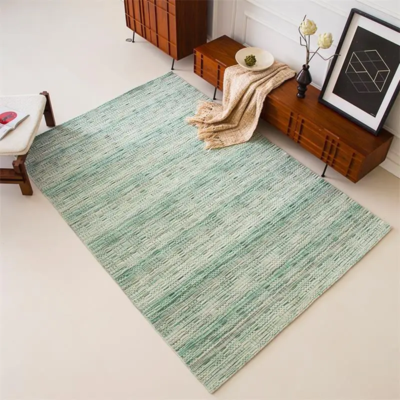 Hand Woven Green Wool Carpet For Living Room Home Villa Bedroom Rug Sofa Coffee Table Floor Mat Office Commercial Area Rugs