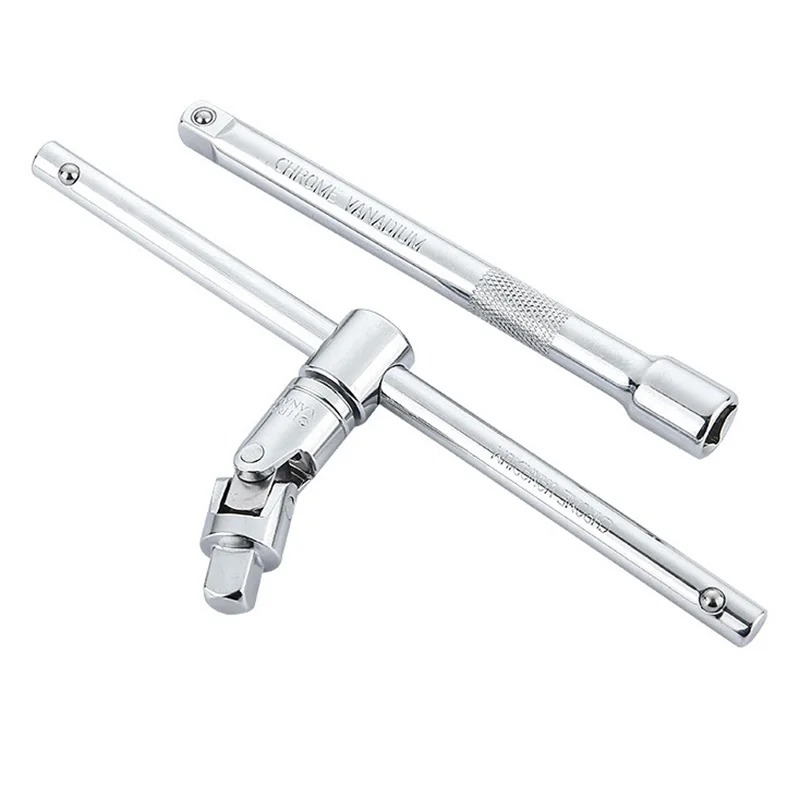 

One Set 3/8 Socket Ratchet Quick Wrench Tool Extension Bar 55 - 250mm Long Bar Steering Sleeve Connecting Rod Accessories