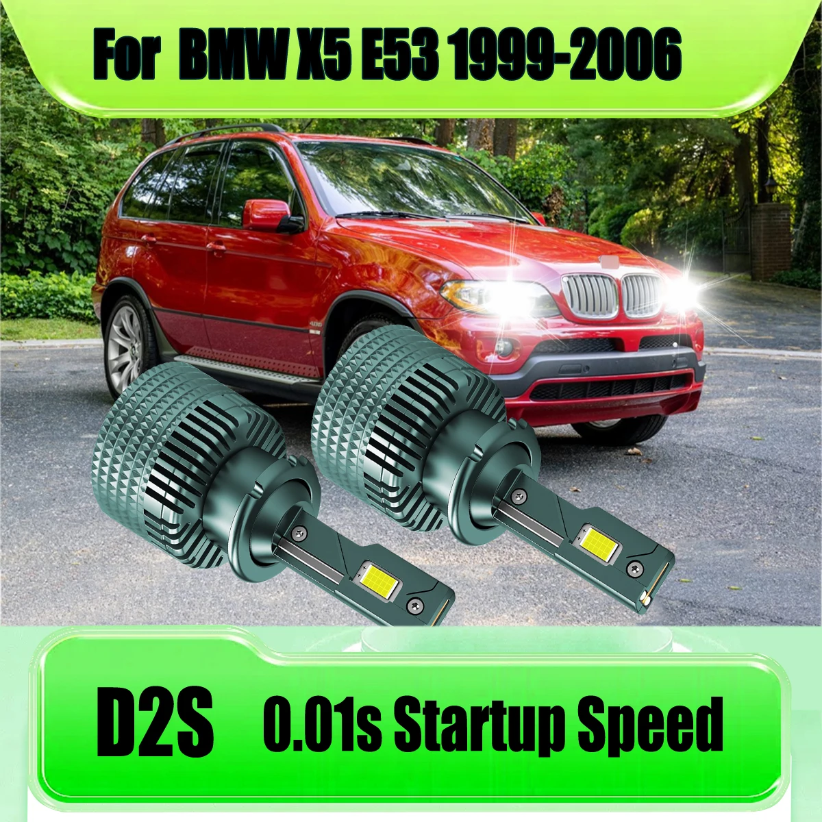 New D2S LED Headlight Turbo LED Auto Bulbs Two-sided 120W Car Lamp 12V For BMW X5 E53 1999 2000 2001 2002 2003 2004 2005 2006