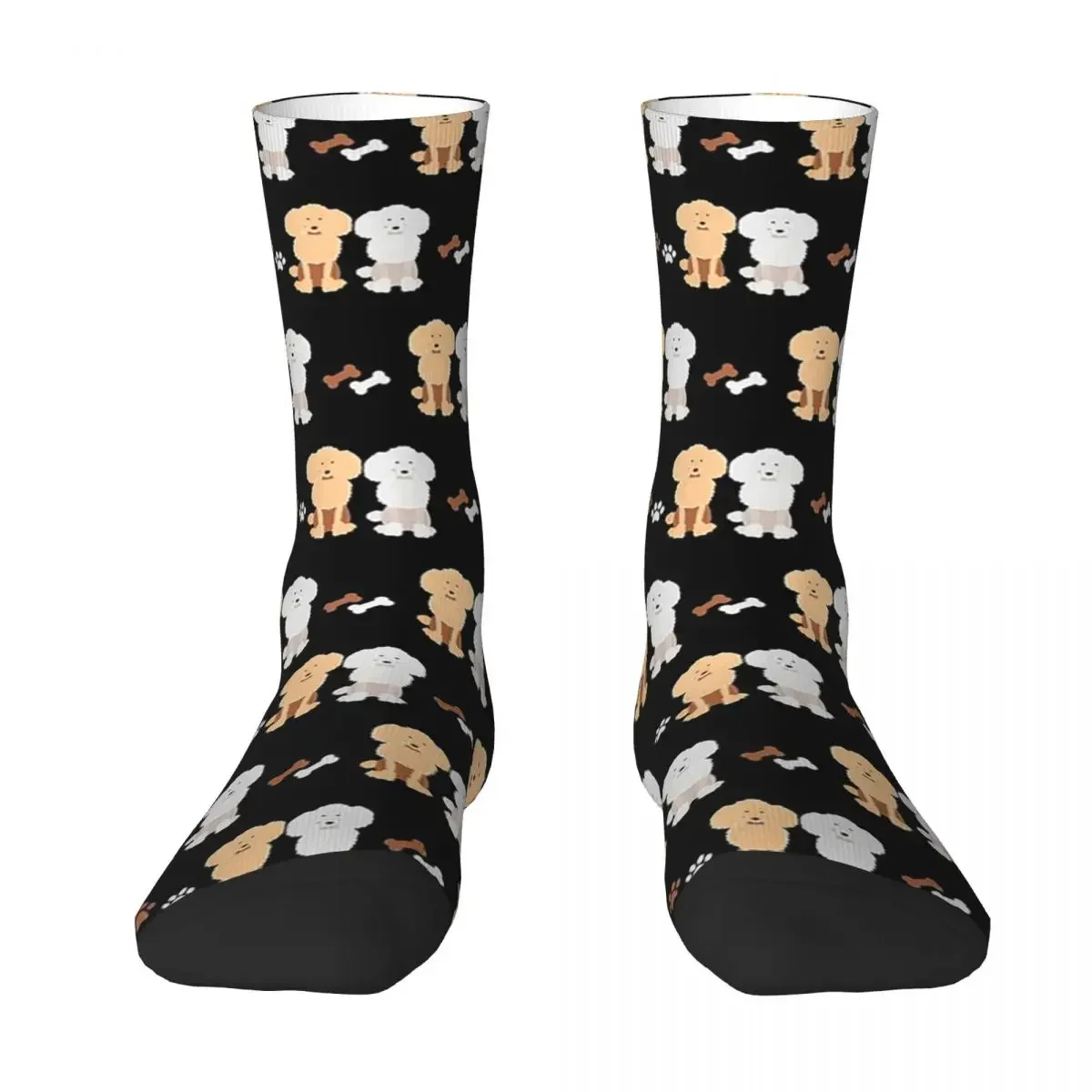 Poodle Dog Seamless Pattern Socks Harajuku Super Soft Stockings All Season Long Socks Accessories for Unisex Birthday Present