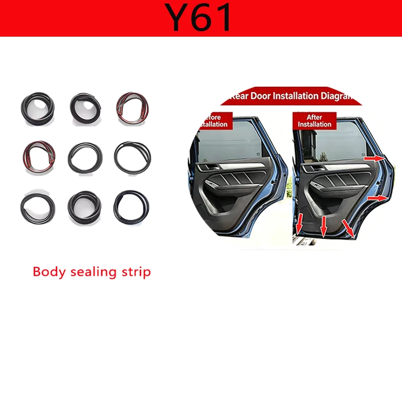 For Nissan Patrol Y61 Body Sealing Strips Noise Reduction Dustproof Waterproof Super Safari Door Sound Insulation Strips