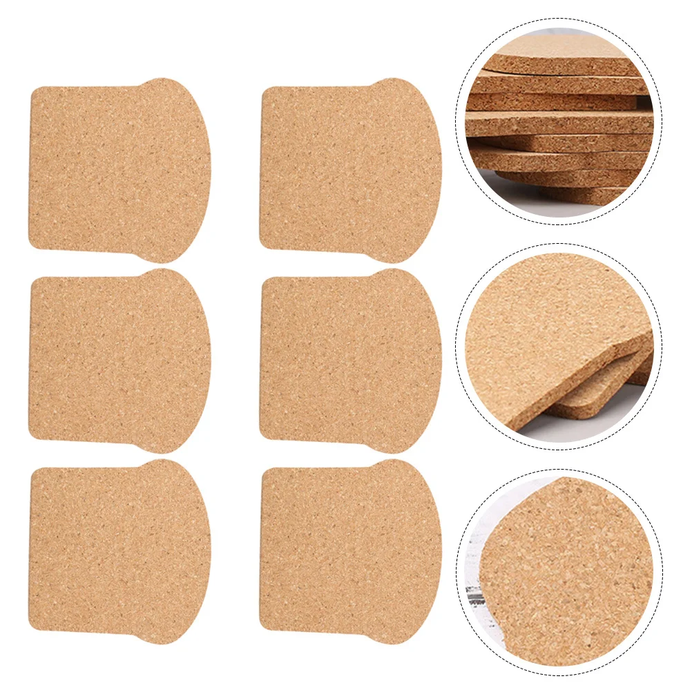 

6Pcs Cork Cup Mats Heat Insulation Coasters Practical Placement Pads Table Protection for Home Coffee Tea