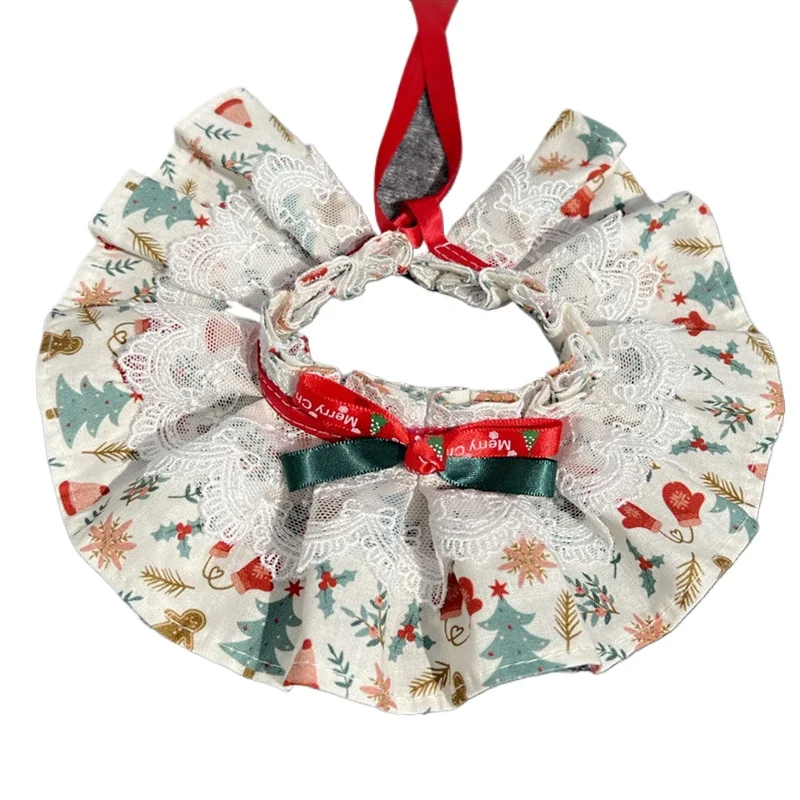 Pet Christmas Day Dress Up Scarf Decoration Supplies Szalik dla psa Szalik dla kota Szalik wodny Krawat w kształcie kokardki — zdjęcie 2