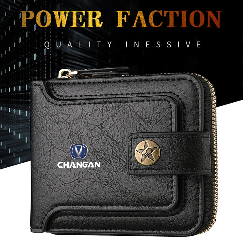 

Leather Car Men Wallet Credit Card Holder Wallets With Zipper For Changan CS75 CS35 CS15 CS95 RAETON CX70 CS55 EADO CX20 CS15EV