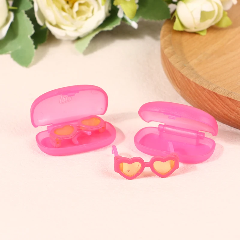 1Pcs Dollhouse Mini With Glasses Case Doll Glasses Bulk Toys Drip Glue Mobile Phone Case