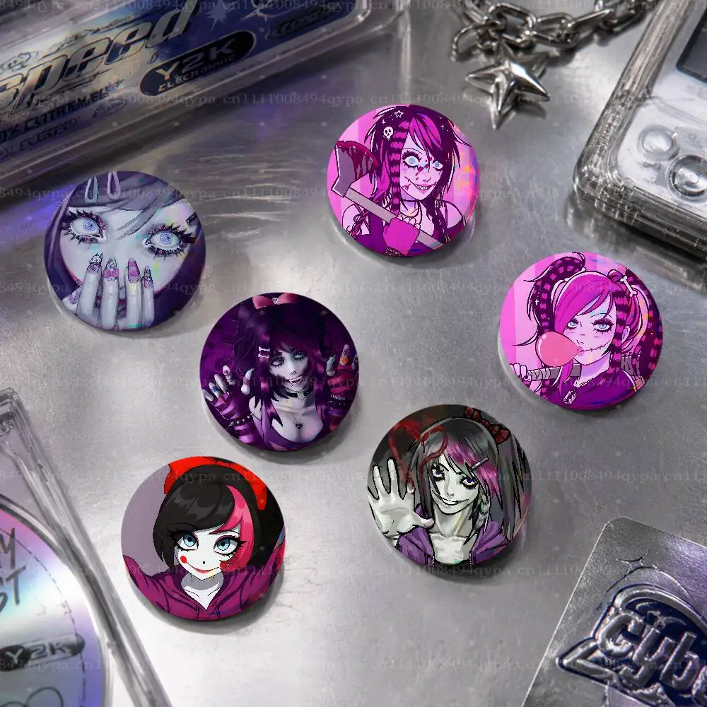 N-Nina Killer C-Creepypasta Pin Laser Badge Decoration Gifts Merch Party Supplies Button for Accessories Art DIY Crafts Decor