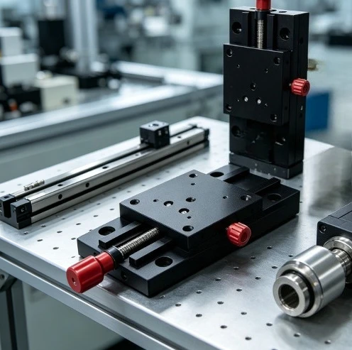 PT65-50 Manual Linear Translation Stage, 50mm Travel Groove Guide Rail Precision Fine Adjustment Sliding Table