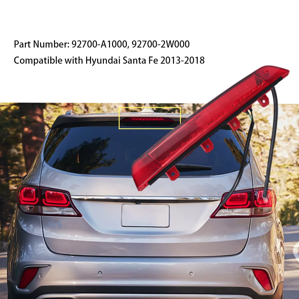 For Hyundai Santa Fe 2013 2014 2015 2016 2017 2018 Car Third Brake Light 92700-A1000, 92700-2W000 ABS High-Mounted Stop Lamp