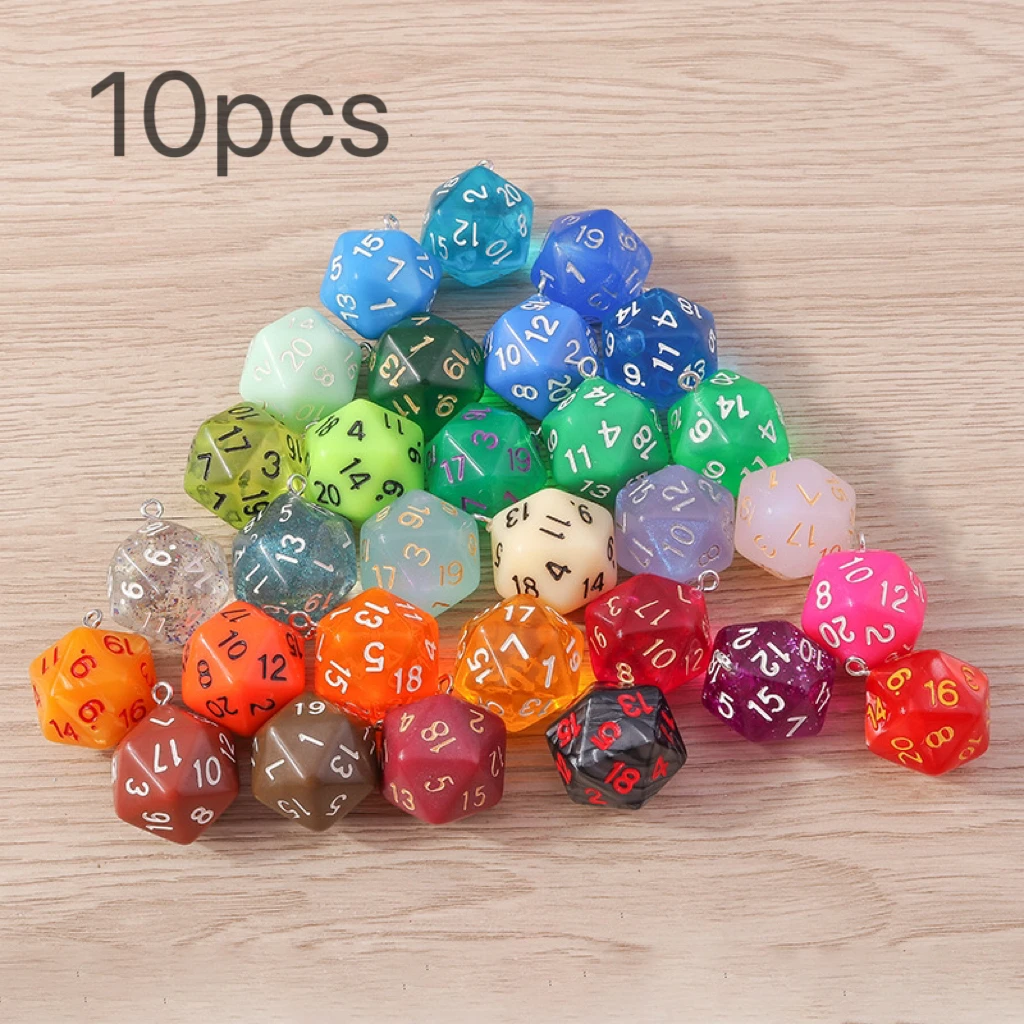 

10pcs Geometric resin charms Polyhedral Dice pendant for diy jewelry Necklace Mobile phone chain earring handicraft making