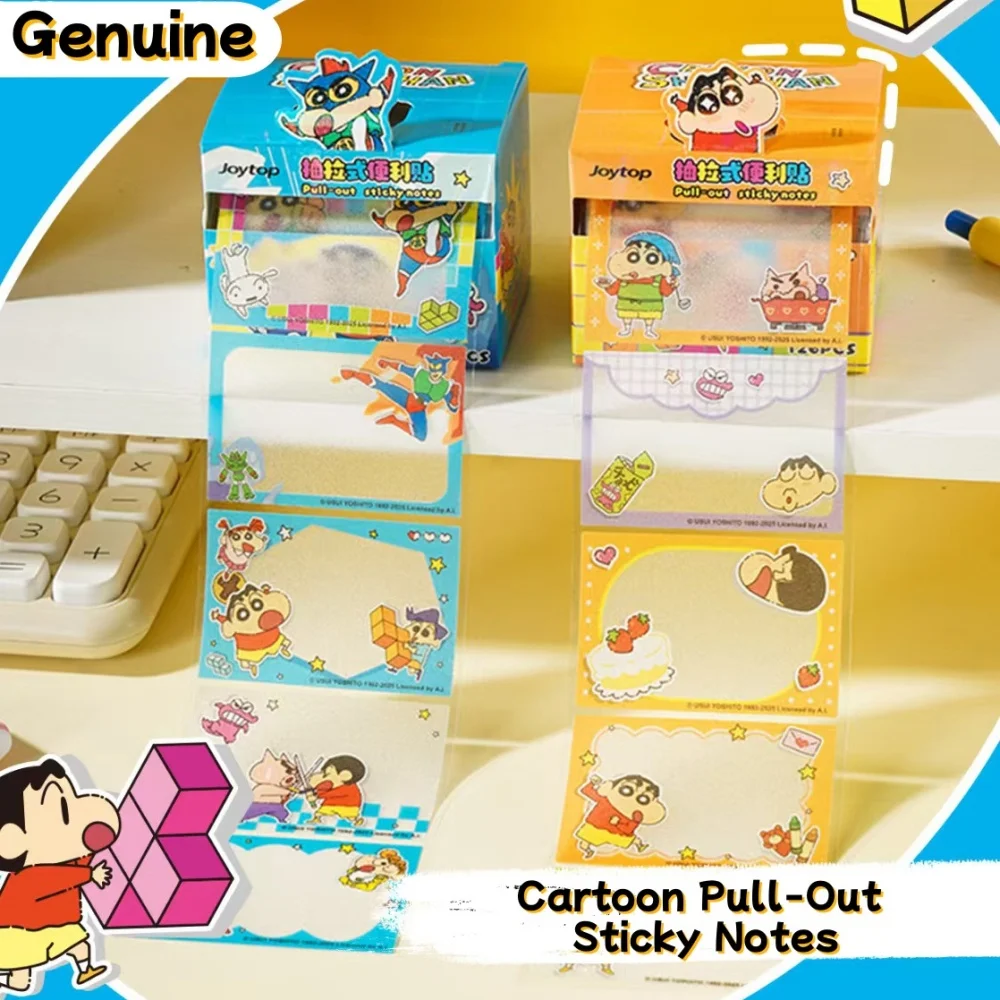 126 Uds. Crayón genuino Shin-Chan, notas adhesivas extraíbles, pegatina de notas de corazón femenino de dibujos animados, planificador de estudiantes, pegatinas decorativas Diy