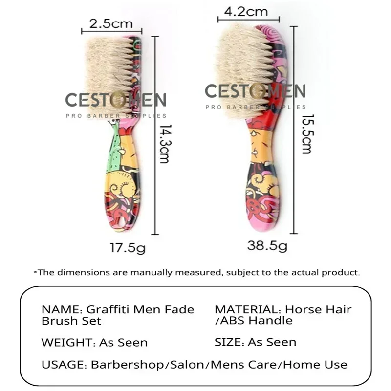 Cepillo profesional de peluquero para el cuello, cepillo de pelo de caballo, grafiti, Barba, afeitado, limpieza Facial, herramientas de estilismo, nuevo