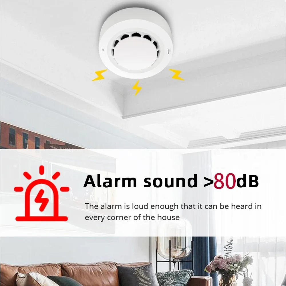 Tuya Zigbee Smoke Sensor Fire Alarm Detector Home Security Alarm Smoke Sensor Should Smart Work For Home with Tuya Zigbee Hub