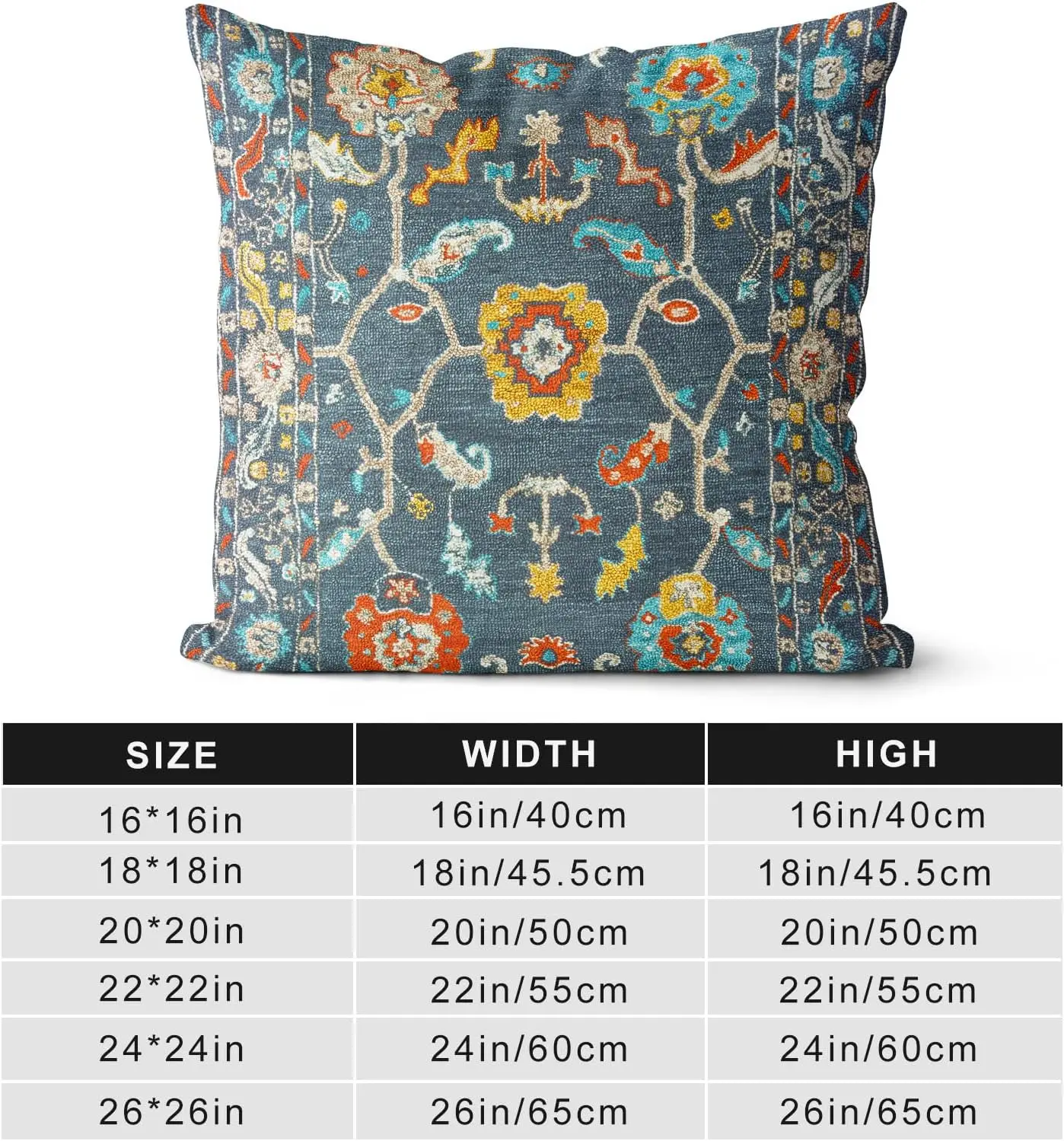 Boho Throw Pillow Covers 24X24 H Set Of 2,Soft Pillowcases Monaco Rug Persian Carpet Pattern Decorative Sofa Living Room Bed