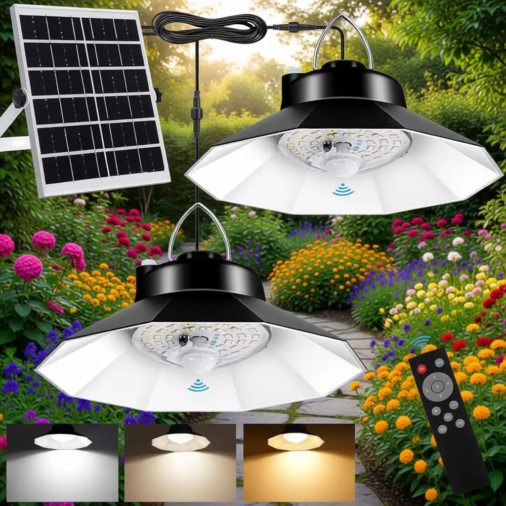 

Shed Lights Indoor Outdoor Dual Pendant Daytime Work Lights with 3 Color Temperature & 5 Lighting Modes+2 Timers, 1200LM Motion