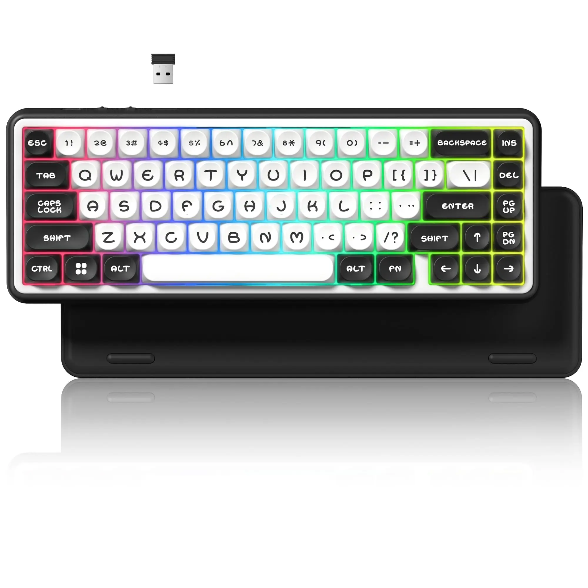 Womier Black White MOA 65% Tri-mode GamIng Mechanical Keyboard Hot-swap Bluetooth/2.4GHz/ Wireless RGB Gamer Mechanical Keyboard