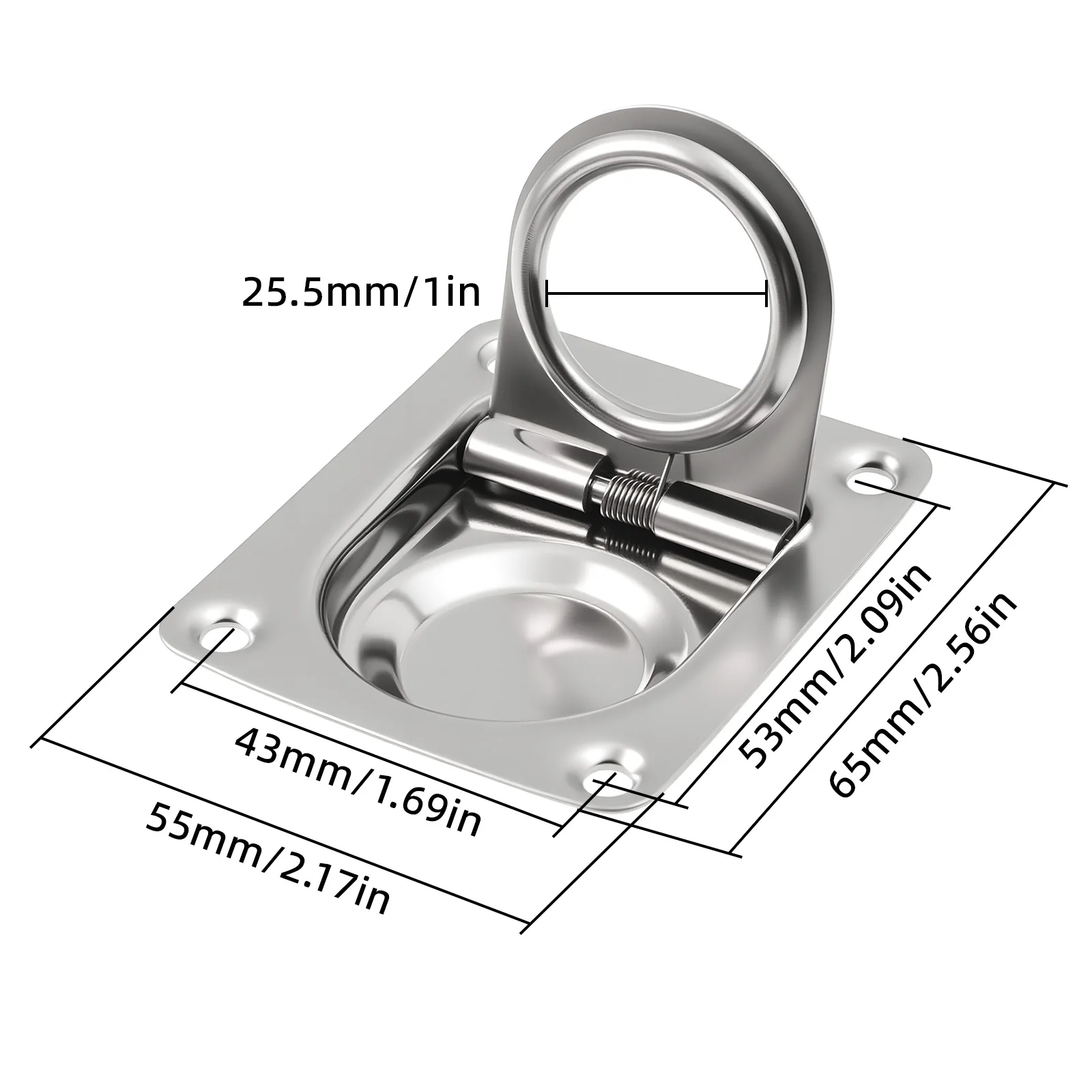 AD 1pc Locking Pull Ring Recessed D-Ring Tie Down Anchors for Trailer Tie Down Anchors Heavy Duty Kit for Trailer Deliveries