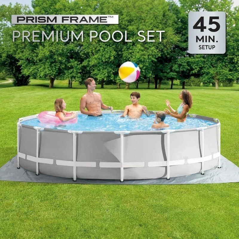 Above Ground Swimming Pool Set 14ft x 42in with 1000GPH Cartridge Filter Pump SuperTough Puncture Resistant Rust Resistant