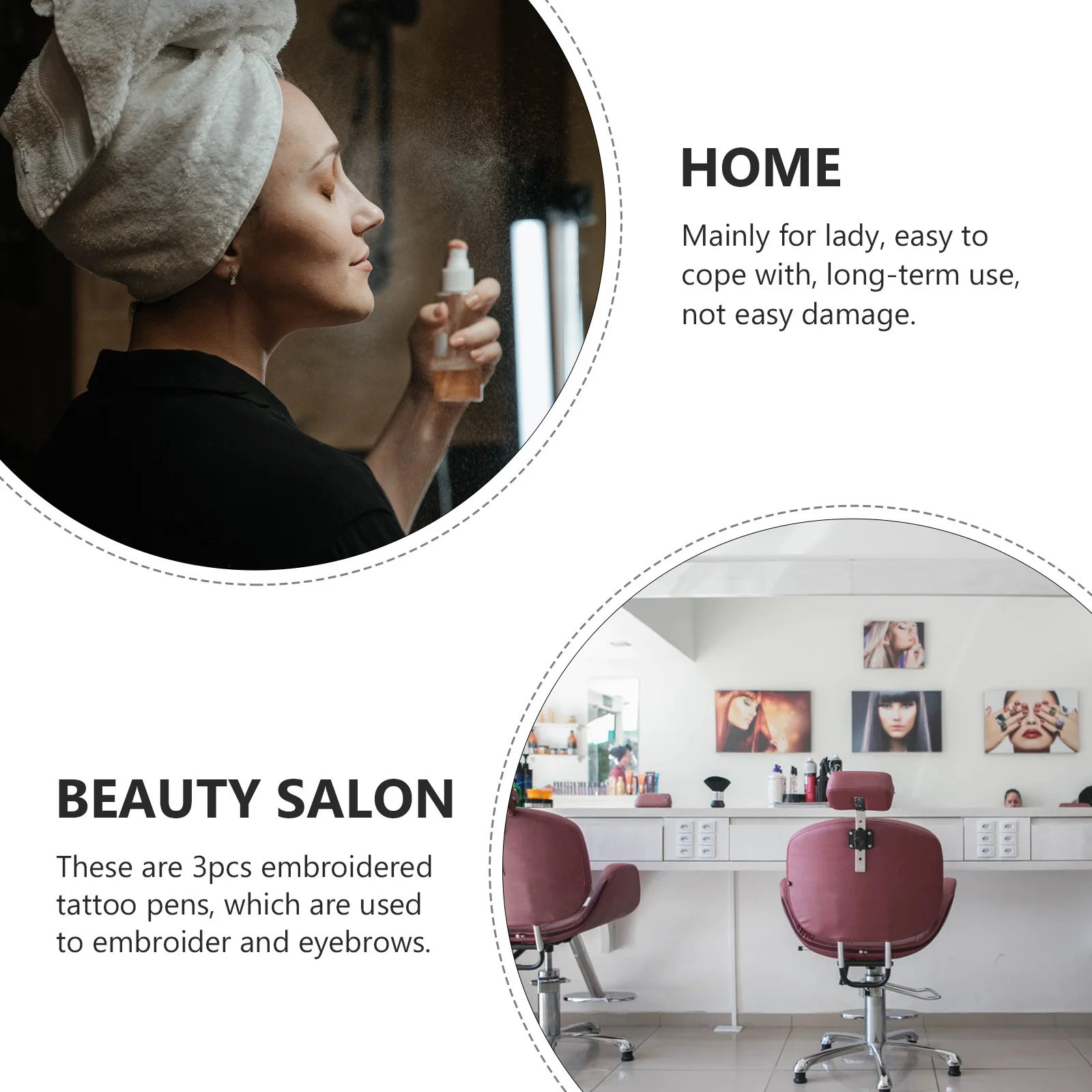 

3Pcs Double Head Crystal Eyebrow Pens Embroidered Manual Tool for Eyebrow Tattoo Operation Smooth Aluminum Alloy Handle