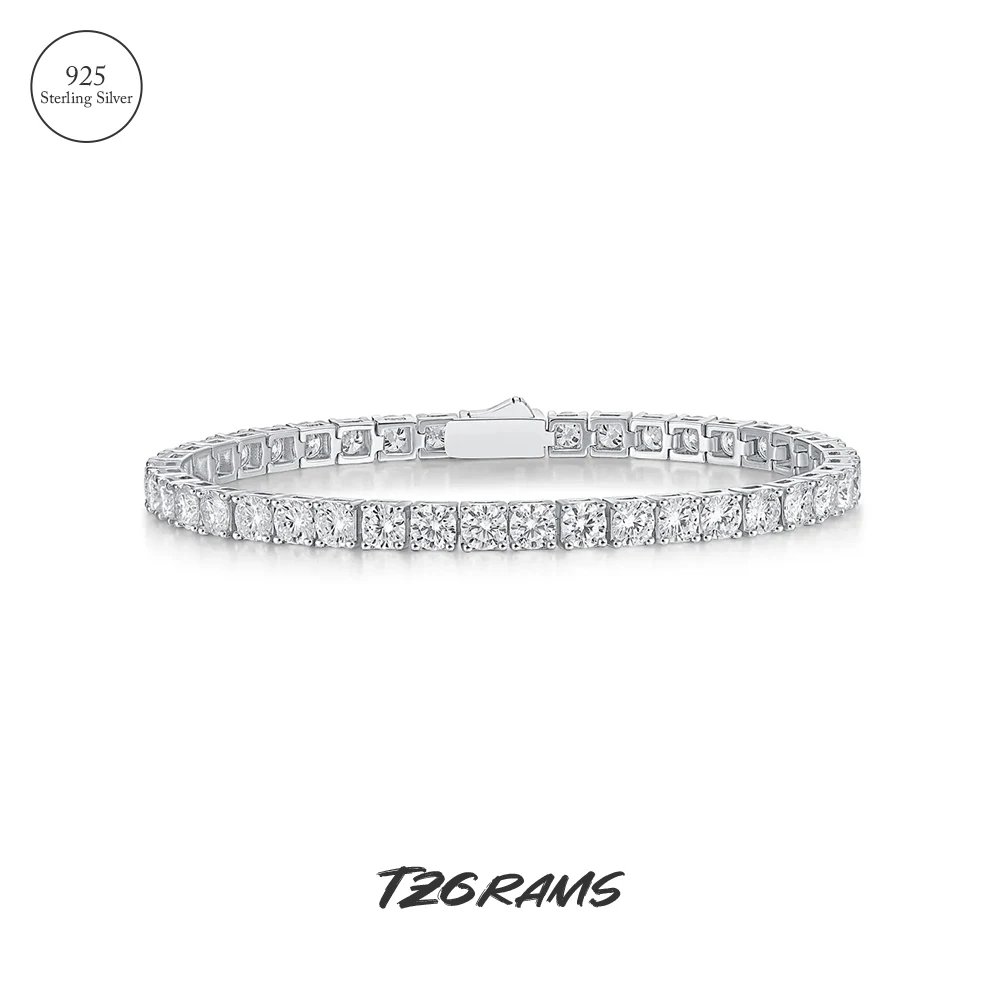 

D VVS1 Moissanite Tennis Bracelet Original s925 Sterling Silver Plated 18k White Gold with GRA Bracelets for Women Man