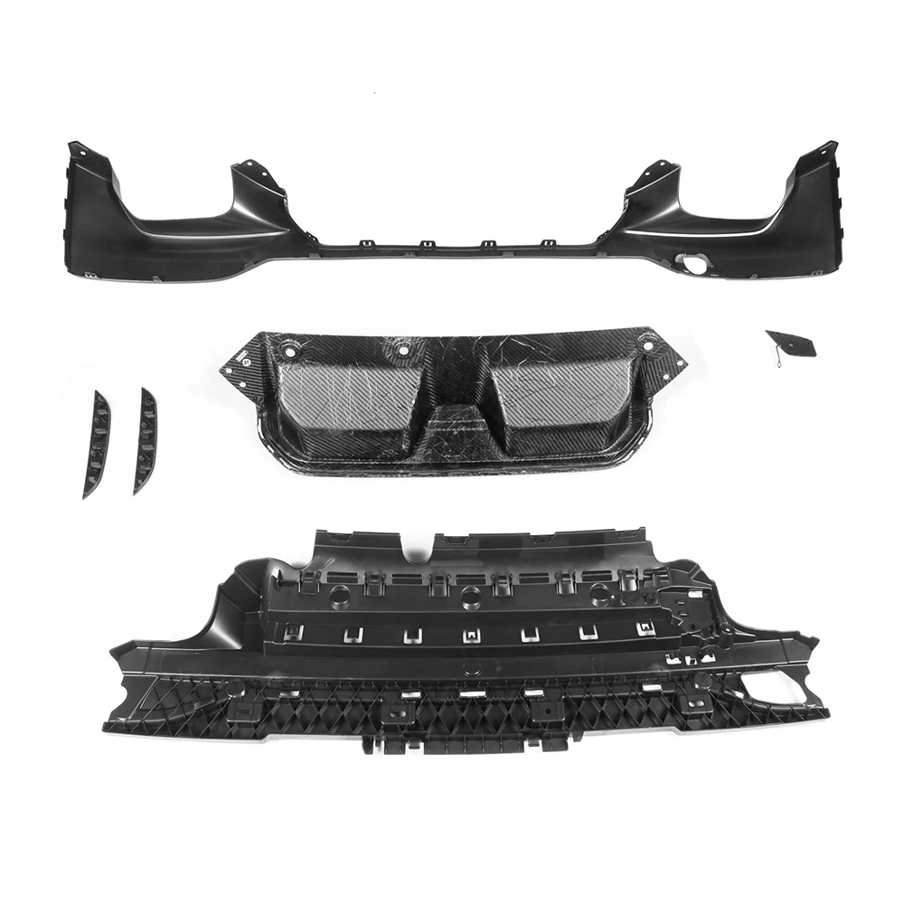 Dry Carbon Fiber Rear Lip Diffuser For BMW G30 5 Series 17-23 Bumper Add On - 2 Styles - with or without Break Light