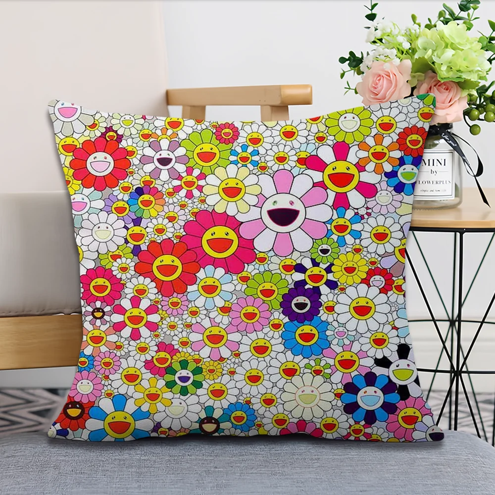 T-Takashi Flowers M-Murakami Pillow Case living Room Home Sofa Office Shop Cover Printing Comfort Decoration Nordic Simplicity