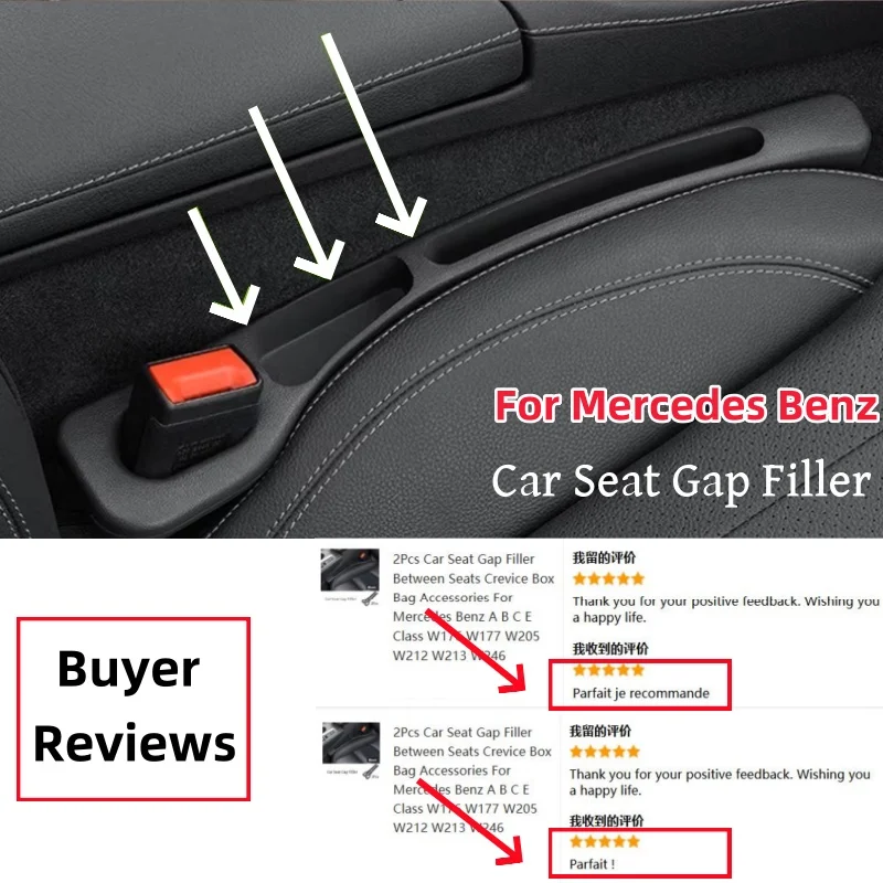 Tira de enchufe a prueba de fugas para relleno de espacio de asiento de coche, accesorios para Mercedes Benz Clase A B C E S W212 W213 W246 W176 W177 W205, 2 uds.