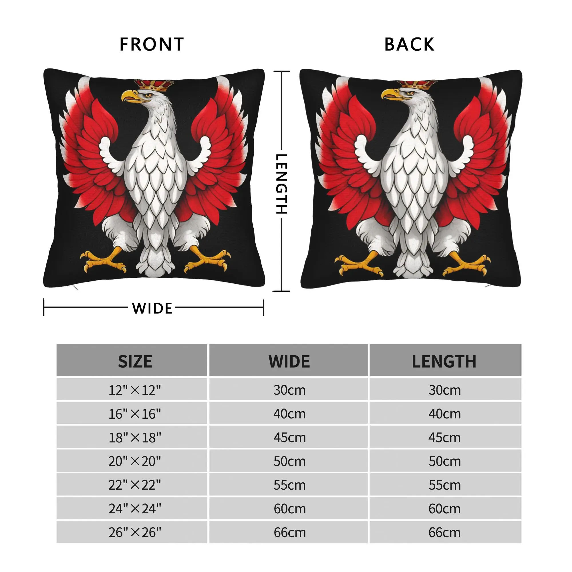 Eagle of Poland Heart of a Warrior Pillow Cover  Retro Trendy Pillow Case For Sofa Home Decoration Custom Pillowcases Gift Idea