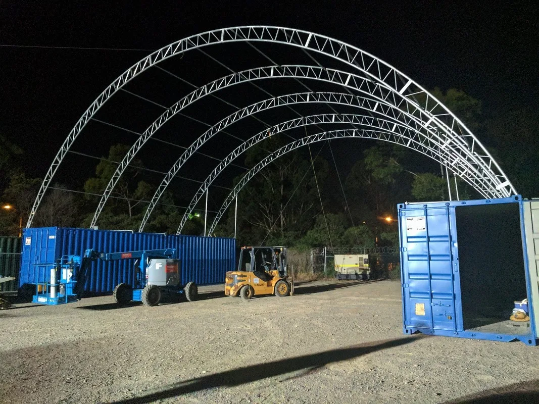 40ft C4040S Double Truss Dome Container Shelter Waterproof Outdoor Storage Cover