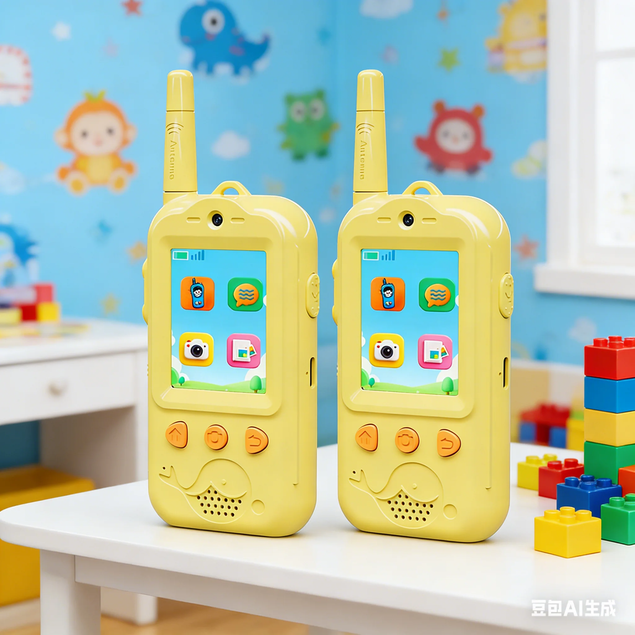 2pcs Dual-Lens Video Walkie-Talkies For Kid 4 Colors Rechargeable Wireless Video Call Intercom With Voice Changer