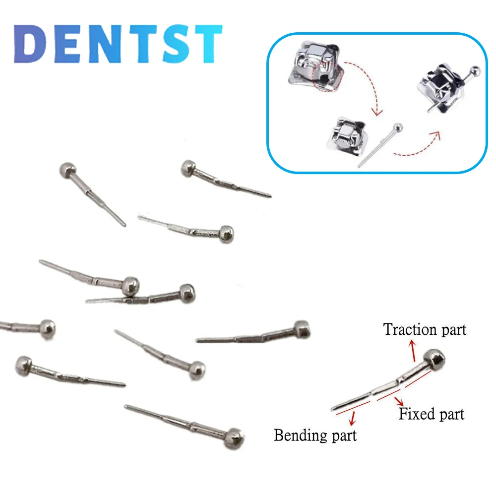 10Pcs/Bag Dental Orthodontic Traction Hook Self Ligating Bracket Crimpable Hooks Extended Fixed Teeth Braces Dentistry Materials