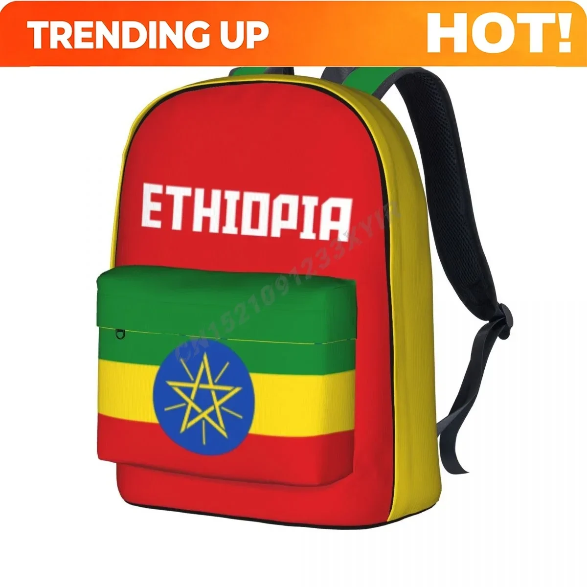 Custom Bag Unisex Backpack Ethiopia Flag Ethiopians Stitch Schoolbag Messenger Bag Case Laptop Travel Bag Mochila Gift