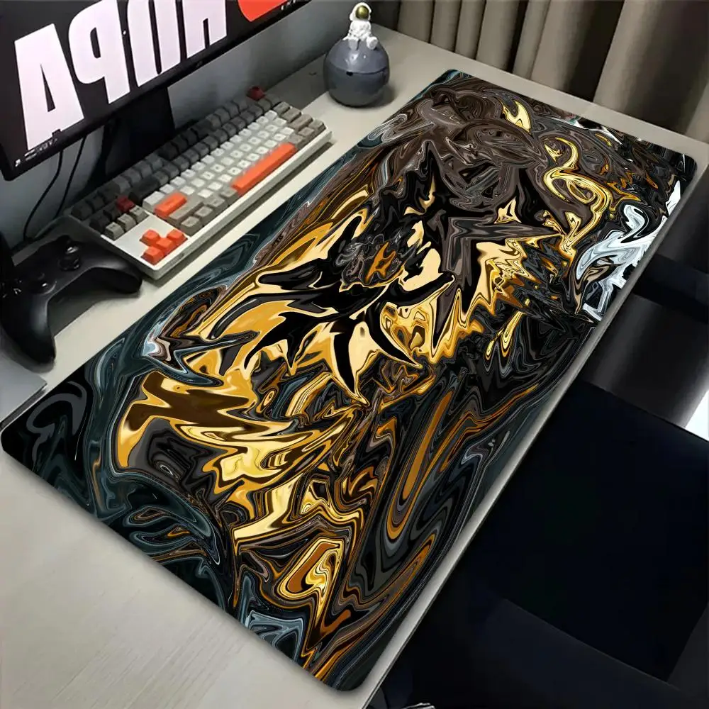 XXL Large Size Gaming Mouse Pad, Abstract Liquid Flow Design, Non-Slip Rubber Desk Mat, Perfect for Laptop Home Office
